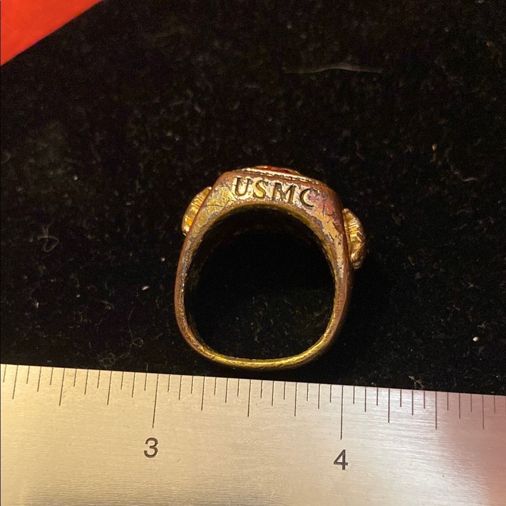 Gold and Red Marine Corps Ring Milton - Picture 16 of 16